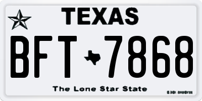 TX license plate BFT7868
