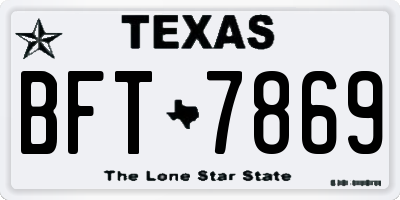 TX license plate BFT7869