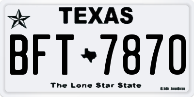 TX license plate BFT7870