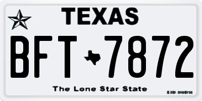 TX license plate BFT7872