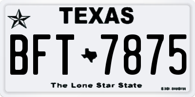 TX license plate BFT7875