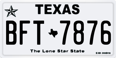 TX license plate BFT7876