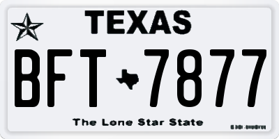 TX license plate BFT7877