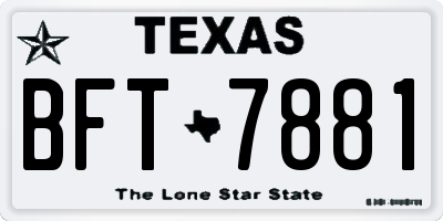 TX license plate BFT7881