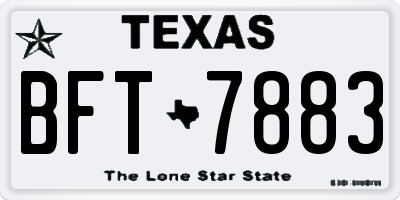 TX license plate BFT7883