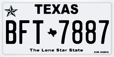 TX license plate BFT7887