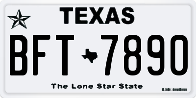 TX license plate BFT7890