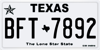 TX license plate BFT7892