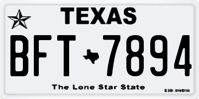 TX license plate BFT7894