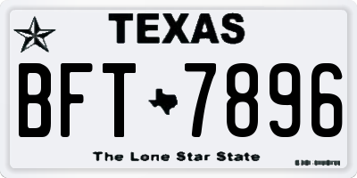 TX license plate BFT7896
