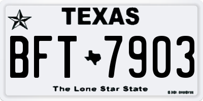 TX license plate BFT7903