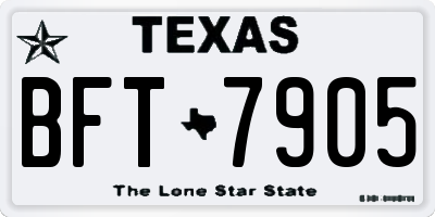 TX license plate BFT7905
