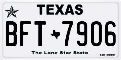TX license plate BFT7906