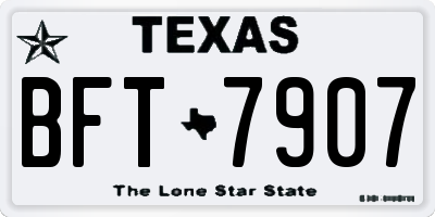 TX license plate BFT7907