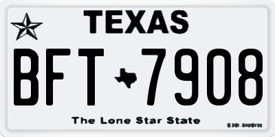 TX license plate BFT7908