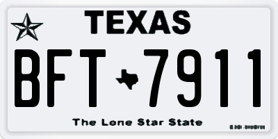 TX license plate BFT7911