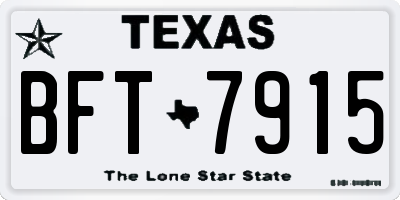 TX license plate BFT7915