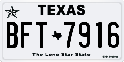 TX license plate BFT7916