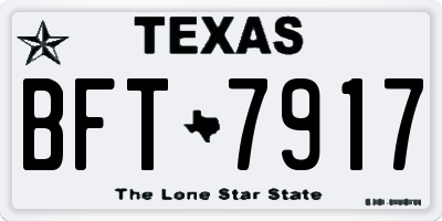 TX license plate BFT7917
