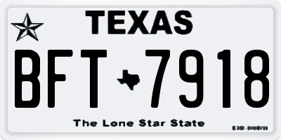TX license plate BFT7918