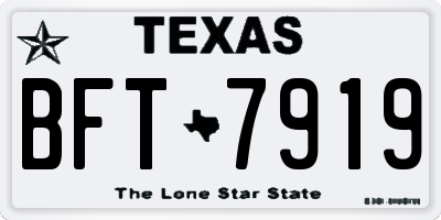 TX license plate BFT7919
