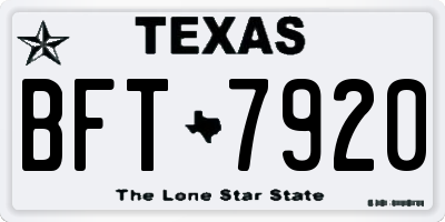 TX license plate BFT7920
