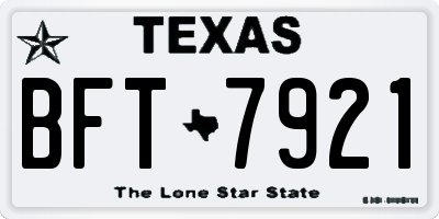 TX license plate BFT7921