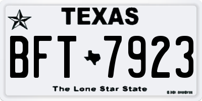 TX license plate BFT7923