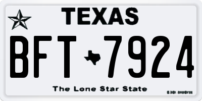 TX license plate BFT7924