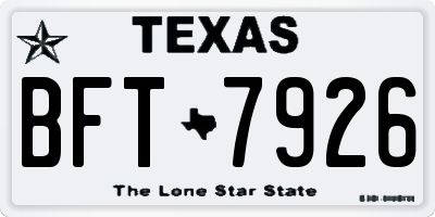 TX license plate BFT7926