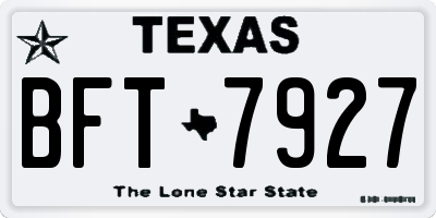 TX license plate BFT7927
