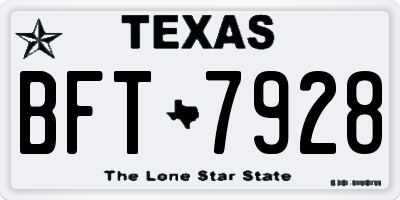 TX license plate BFT7928