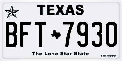 TX license plate BFT7930