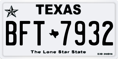 TX license plate BFT7932