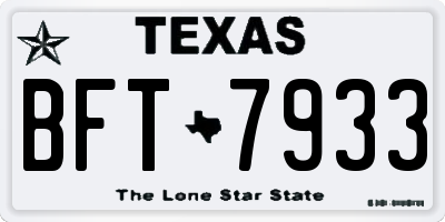 TX license plate BFT7933
