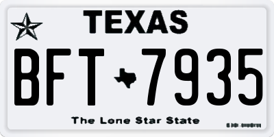 TX license plate BFT7935