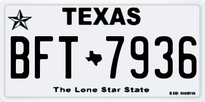 TX license plate BFT7936