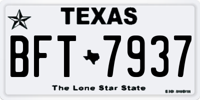 TX license plate BFT7937