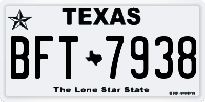 TX license plate BFT7938