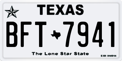 TX license plate BFT7941