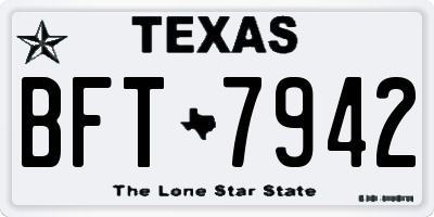 TX license plate BFT7942