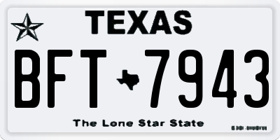 TX license plate BFT7943