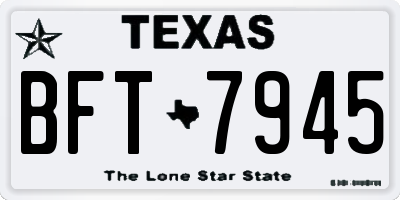 TX license plate BFT7945