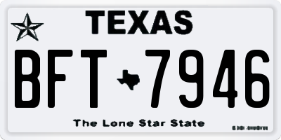 TX license plate BFT7946