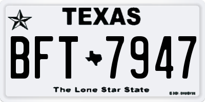 TX license plate BFT7947