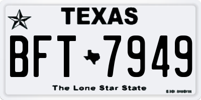 TX license plate BFT7949