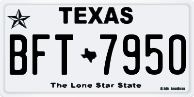 TX license plate BFT7950