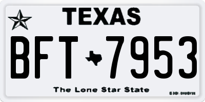 TX license plate BFT7953