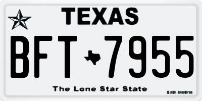 TX license plate BFT7955