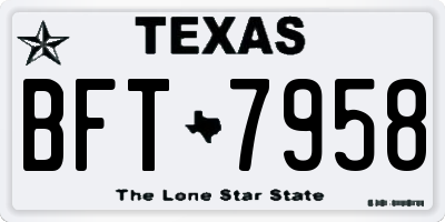 TX license plate BFT7958